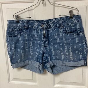 Patterned Blue Jean Shorts for Women